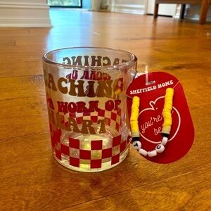 "Teacher Fuel" and bracelet glass mug gift set Back To School Teacher gift